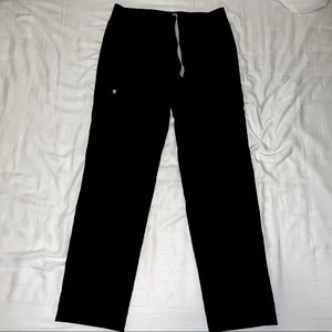 Figs Large Regular Black Axim Cargo Scrub Pants